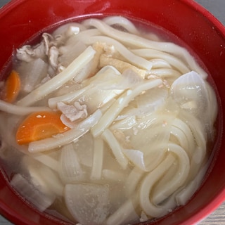 豚汁の残りで！簡単豚汁うどん